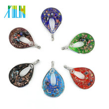 MC0002 Handmade Drop Milefiori Lampwork Glass Pendants for Women Necklace Arts and Crafts Handmade Necklace Jewelry